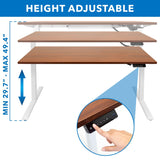 Electric Standing Desk with 55" Tabletop - White Base