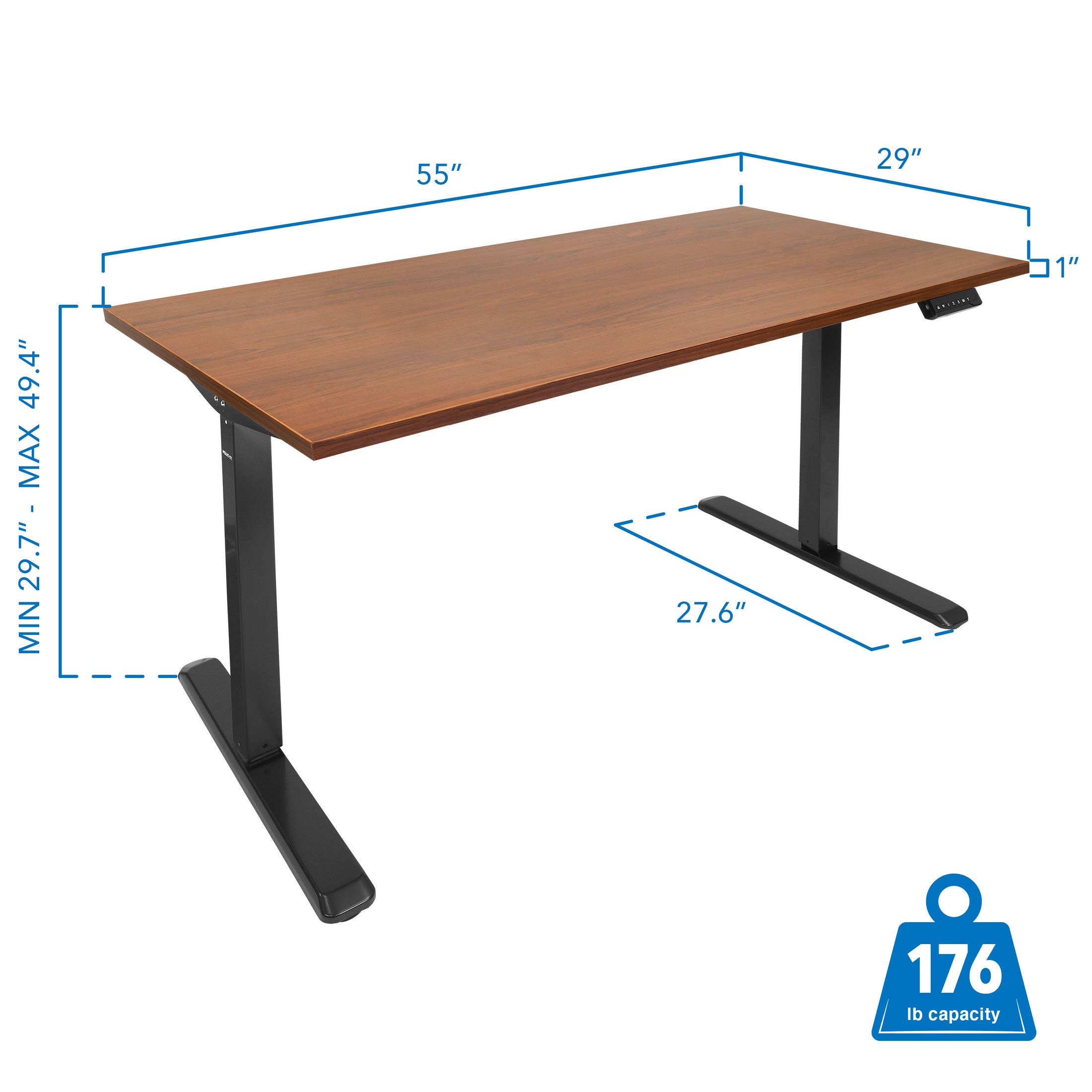 Electric Standing Desk with 55" Tabletop
