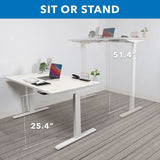 Ultimate Dual Motor Electric Standing Desk with 48" Tabletop - White Base