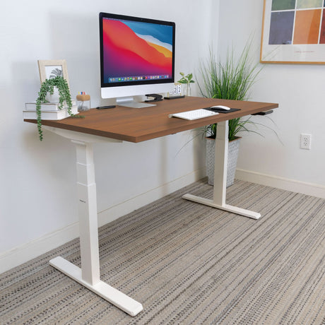 Ultimate Dual Motor Electric Standing Desk with 55" Tabletop - White Base