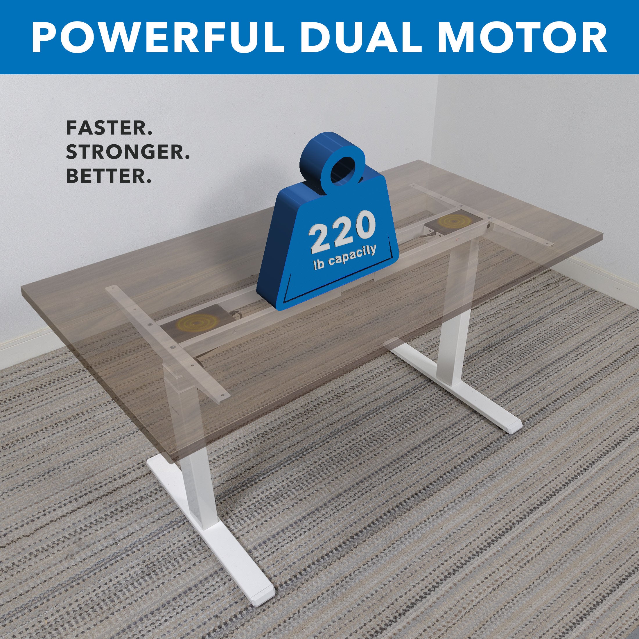 Ultimate Dual Motor Electric Standing Desk with 55" Tabletop