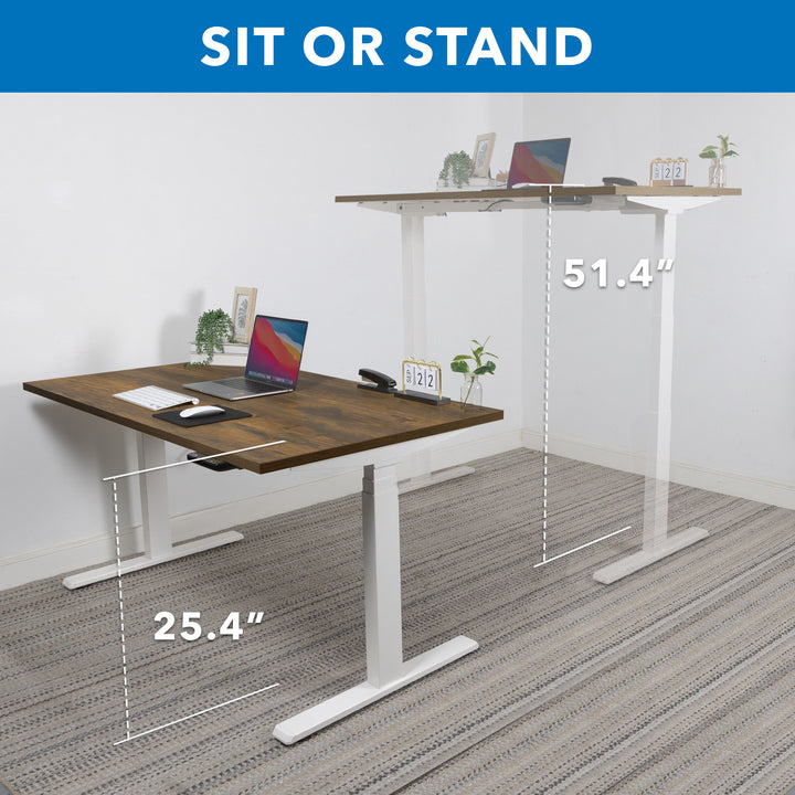 Ultimate Dual Motor Electric Standing Desk with 55" Tabletop - White Base