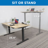 Ultimate Dual Motor Electric Standing Desk with 55" Tabletop - Black Base