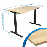 Ultimate Dual Motor Electric Standing Desk with 55" Tabletop - Black Base