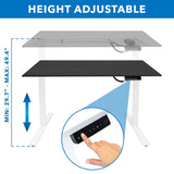 Electric Standing Desk with 55" Tabletop - White Base