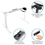 Electric Standing Desk with 55" Tabletop - White Base