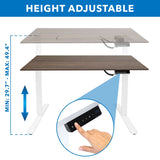 Electric Standing Desk with 55" Tabletop - White Base