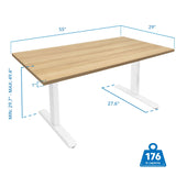 Electric Standing Desk with 55" Tabletop - White Base