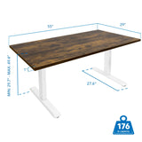 Electric Standing Desk with 55" Tabletop - White Base