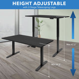 Electric Standing Desk with 55" Tabletop - Black Base