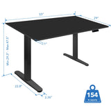 Electric Standing Desk with 55" Tabletop - Black Base