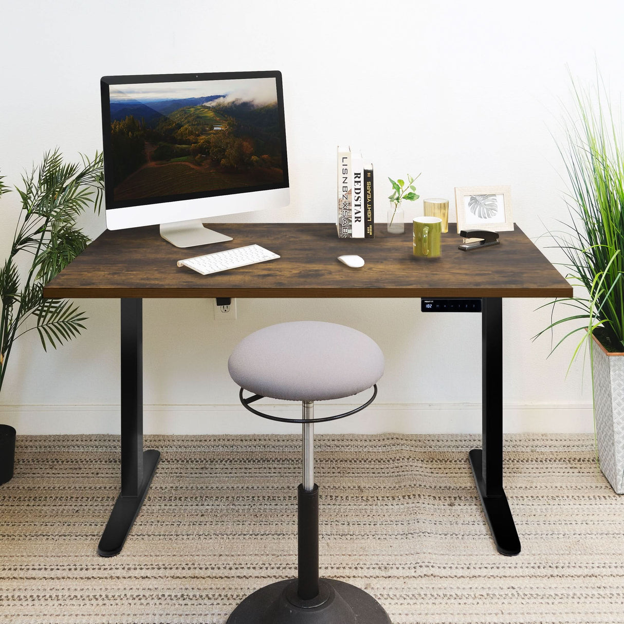 Electric Standing Desk with 55" Tabletop - Black Base