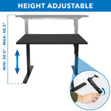 Hand Crank Standing Desk with 55" Tabletop - Black Base