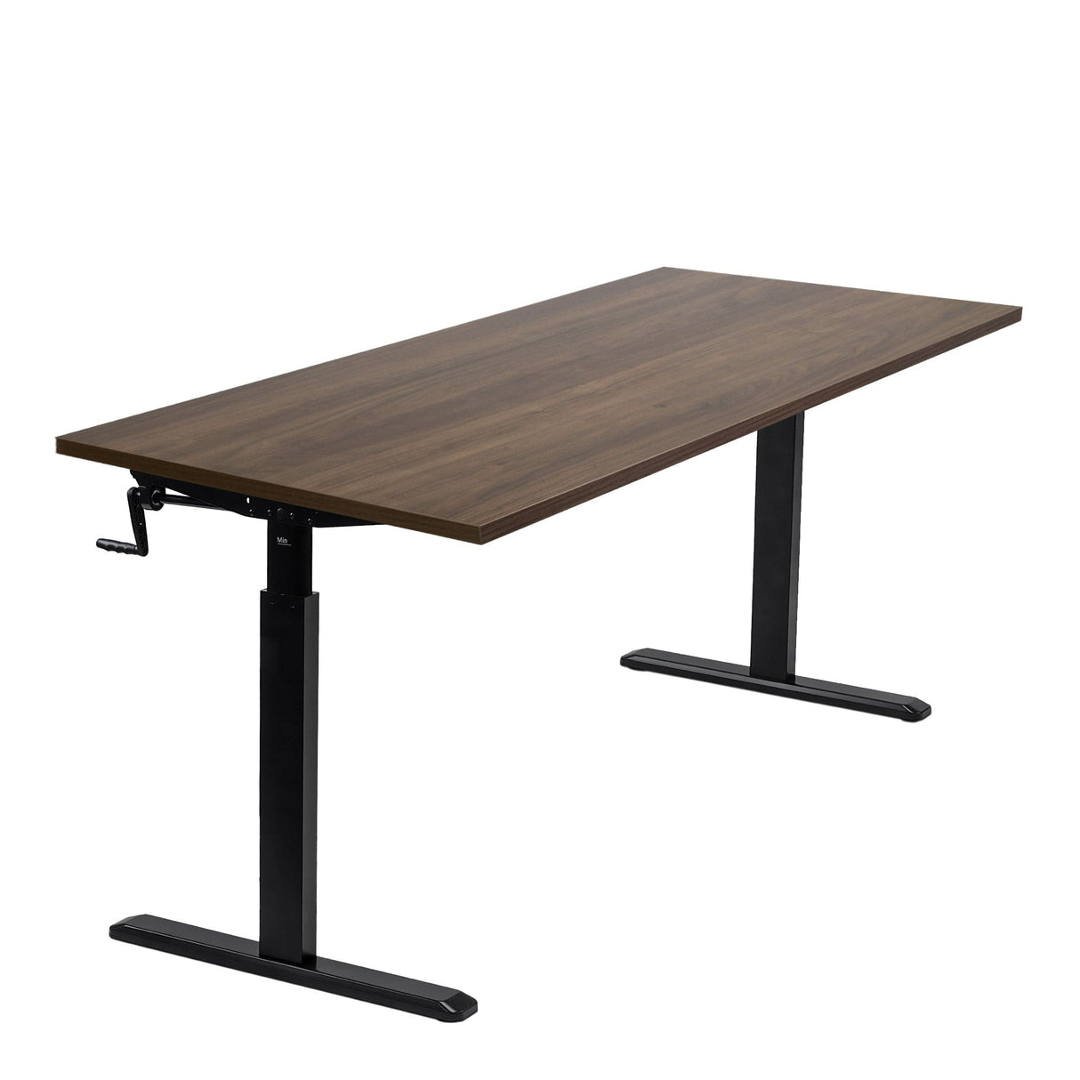 Hand Crank Standing Desk with 55" Tabletop - Black Base