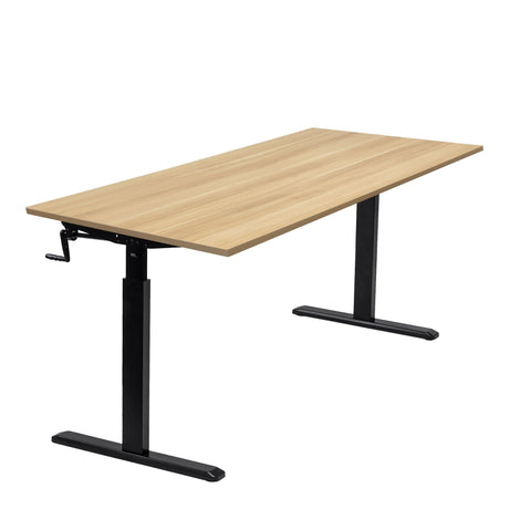 Hand Crank Standing Desk with 55" Tabletop - Black Base