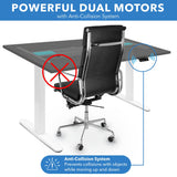 Dual Motor Electric Standing Desk with 55" Tabletop - White Base