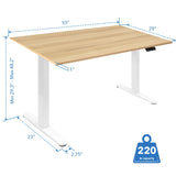 Dual Motor Electric Standing Desk with 55" Tabletop - White Base