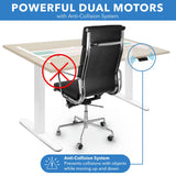 Dual Motor Electric Standing Desk with 55" Tabletop - White Base