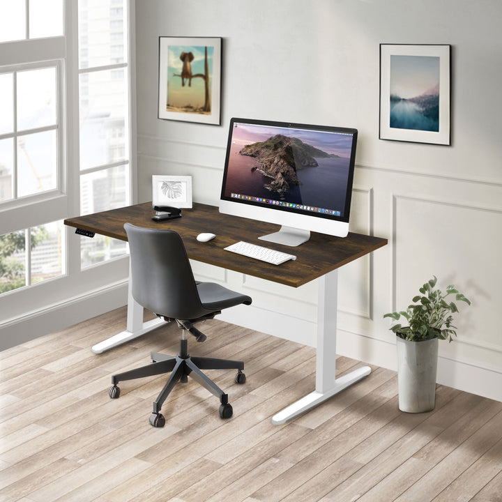 Dual Motor Electric Standing Desk with 55" Tabletop - White Base