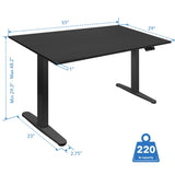 Dual Motor Electric Standing Desk with 55" Tabletop - Black Base