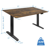 Dual Motor Electric Standing Desk with 55" Tabletop - Black Base