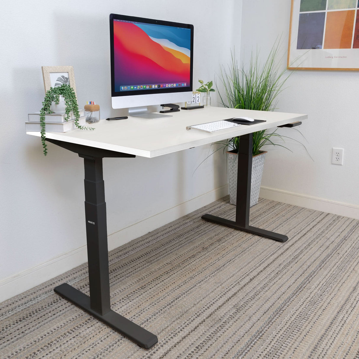 Ultimate Dual Motor Electric Standing Desk with 55" Tabletop - Black Base