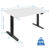 Dual Motor Electric Standing Desk with 55" Tabletop - Black Base