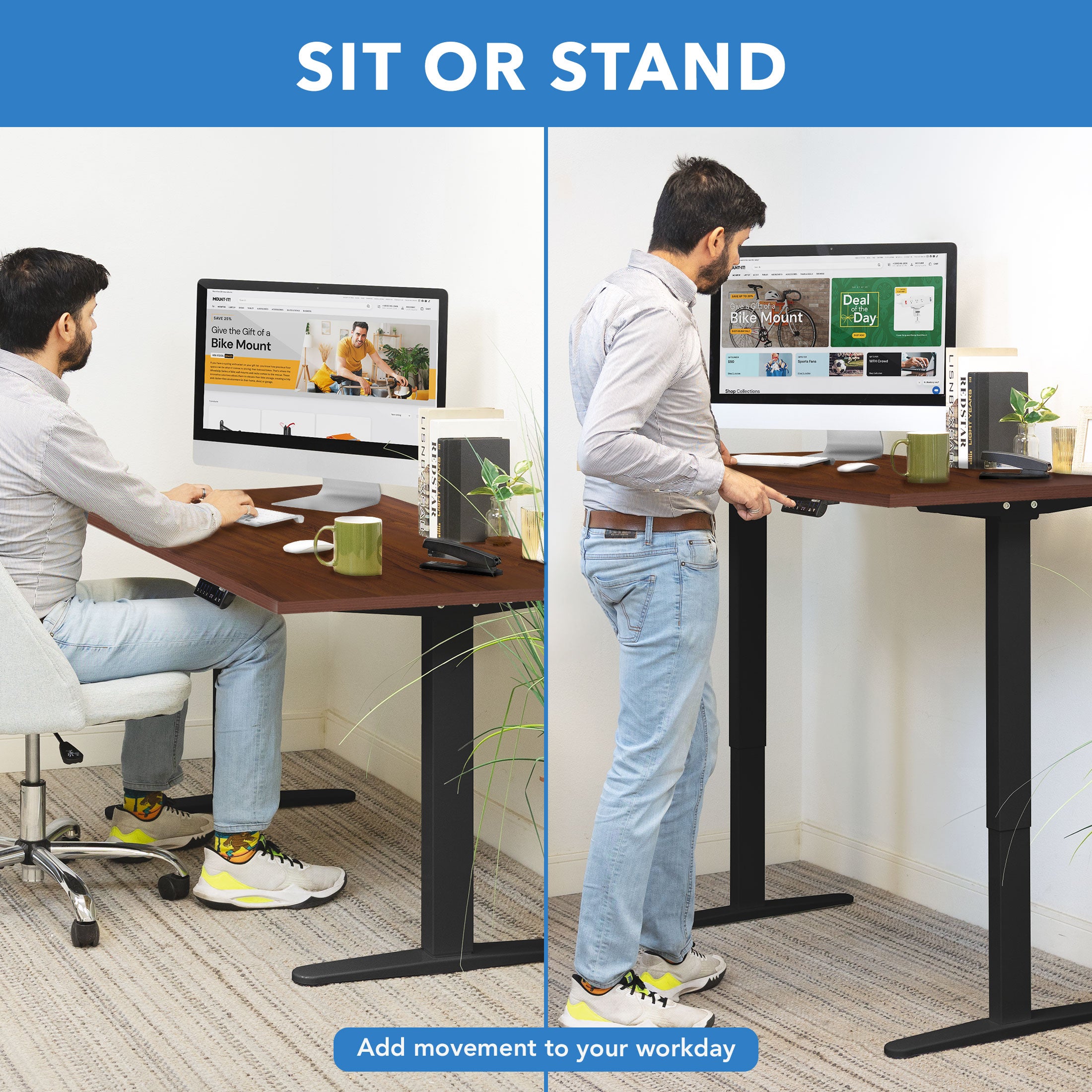 Dual Motor Electric Standing Desk with 55" Tabletop