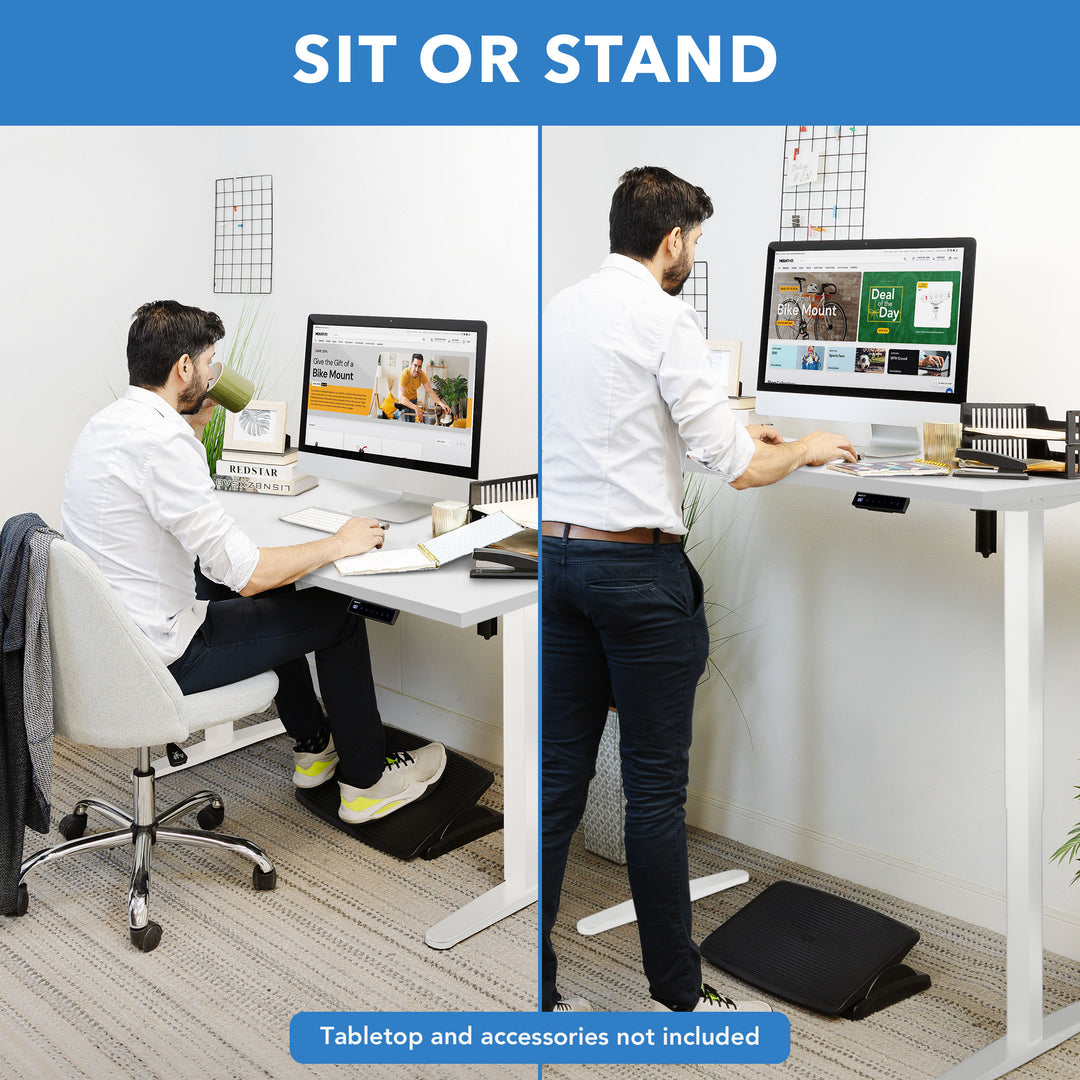 Electric Standing Desk with 48" Tabletop - White Base