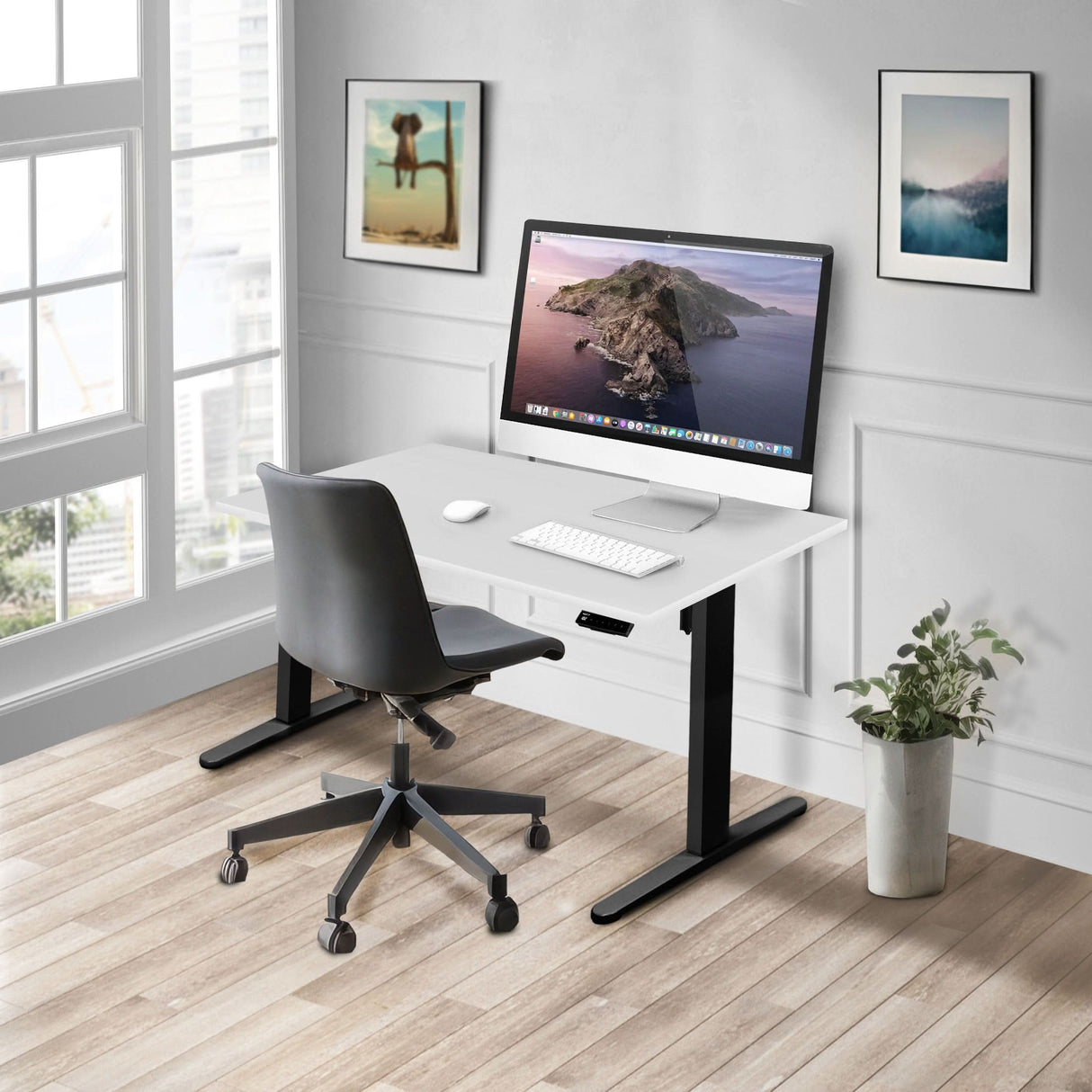 Electric Standing Desk with 48" Tabletop - Black Base