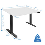 Dual Motor Electric Standing Desk with 48" Tabletop - Black Base