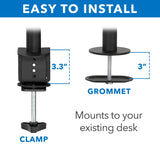 Full Motion Dual Monitor Desk Mount