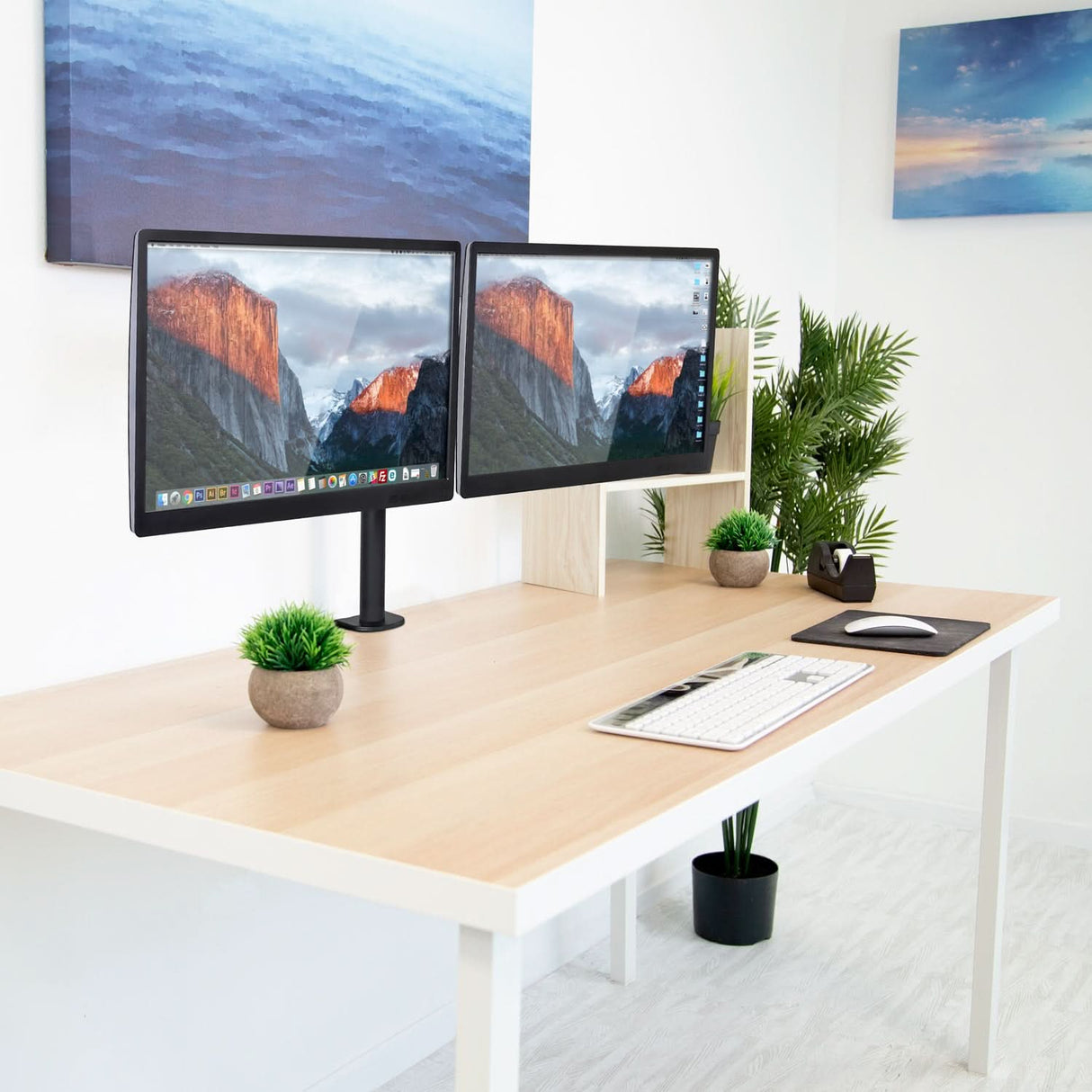 Full Motion Dual Monitor Desk Mount