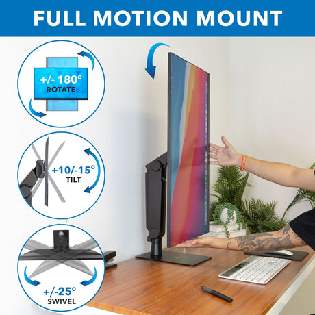 Freestanding Monitor Arm With Height Adjustment