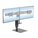 Freestanding Dual Monitor Arm With Height Adjustment