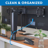 Freestanding Dual Monitor Arm With Height Adjustment