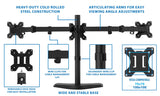 Triple Monitor Stand | 19" to 27" Screen Sizes