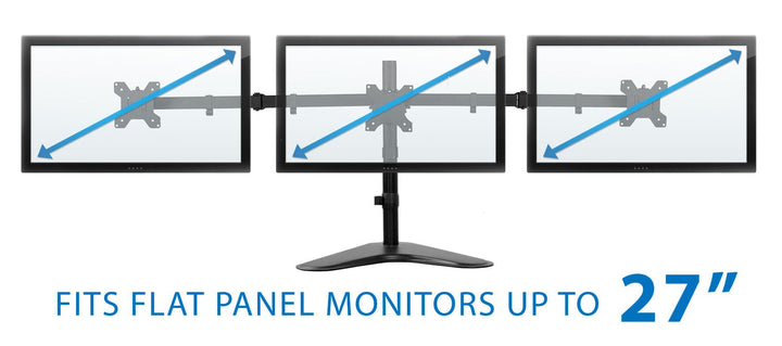 Triple Monitor Stand | 19" to 27" Screen Sizes