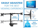 Triple Monitor Stand | 19" to 27" Screen Sizes