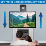 Motorized Fireplace TV Mount With Recessed Base