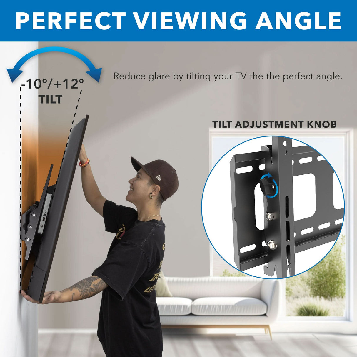 Heavy-Duty Tilt TV Wall Mount