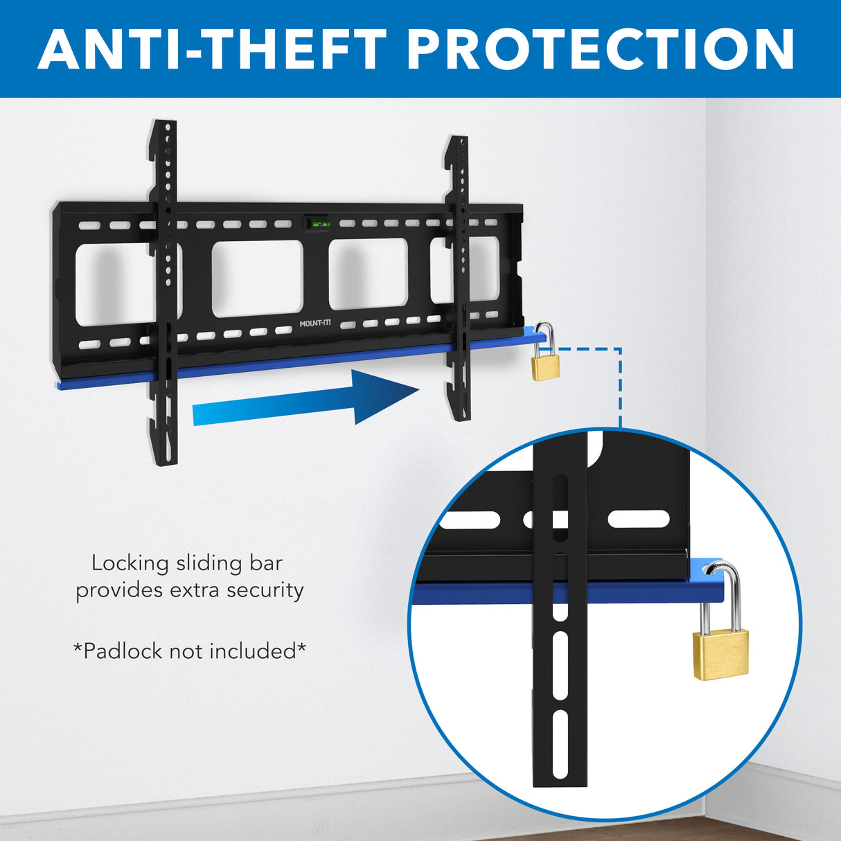 Heavy-Duty Ultra Low Profile TV Wall Mount with Locking Feature