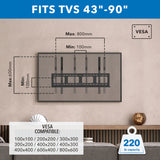 Heavy-Duty Ultra Low Profile TV Wall Mount with Locking Feature