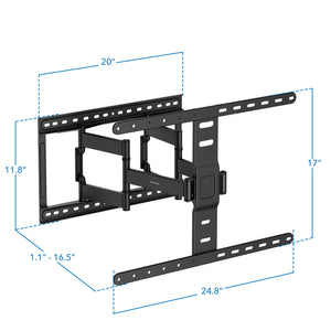 ADA Compliant Full Motion TV Wall Mount with Ultra-Slim Profile