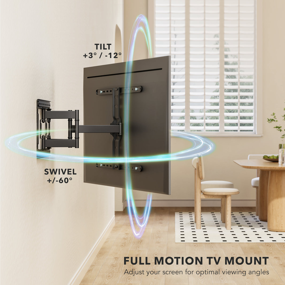 ADA Compliant Full Motion TV Wall Mount with Ultra-Slim Profile