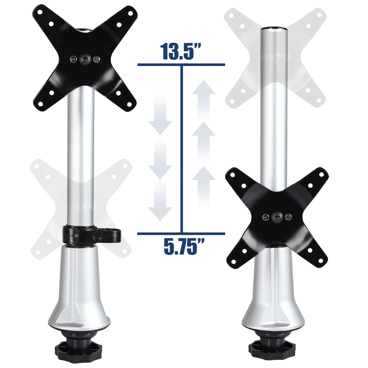 Height Adjustable & Articulating Single Monitor Desk Mount