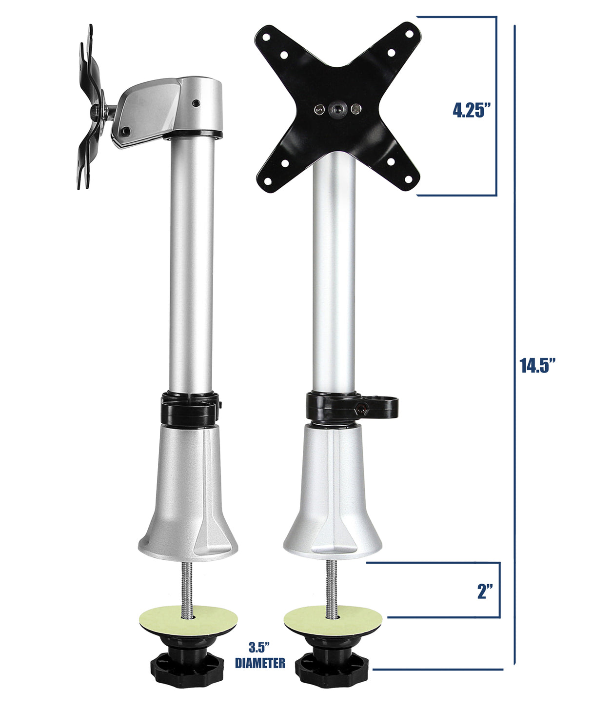 Height Adjustable & Articulating Single Monitor Desk Mount