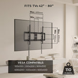 Tilting TV Wall Mount - Fits 42" - 80" TVs