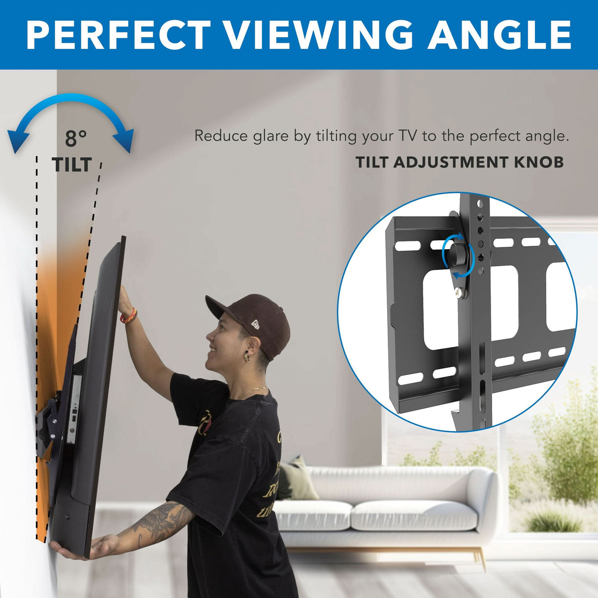 Heavy-Duty Tilt TV Wall Mount with Low Profile