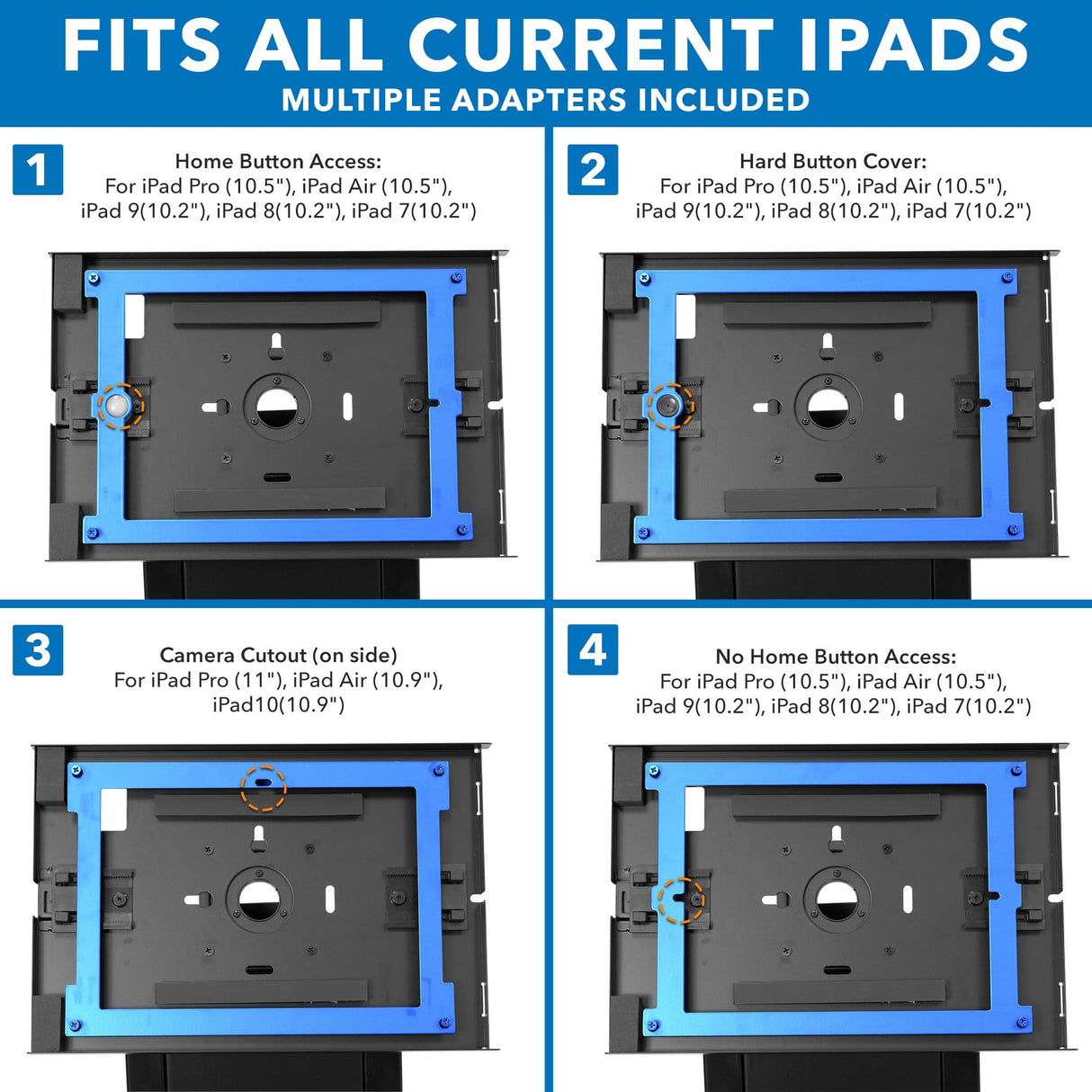 Anti-Theft Tablet Kiosk with Document Holder for iPad, iPad Air, iPad Pro